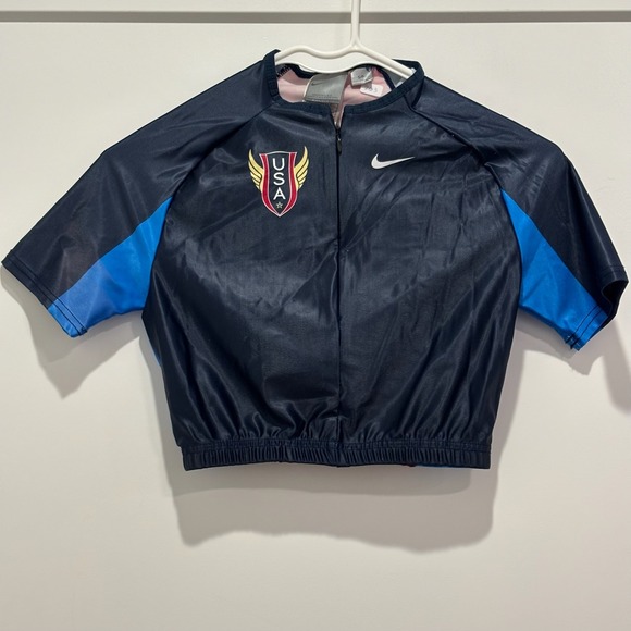 Nike Tops - Vintage Nike USA Cycling Jersey Womens Small Y2K Cropped Reflective Racing Top